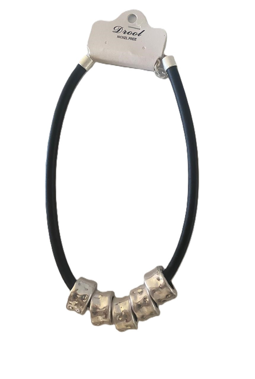 Collar anillos plata
