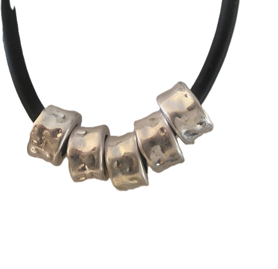 Collar anillos plata