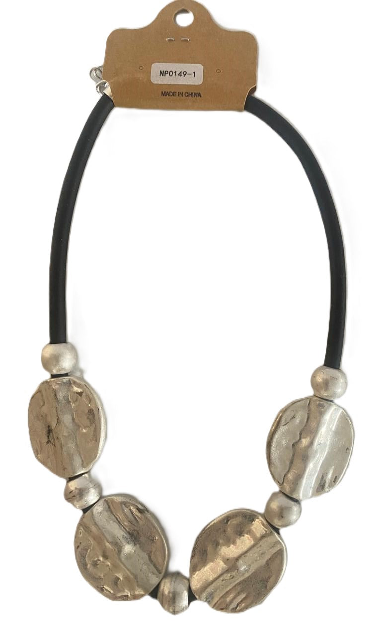 Collar galleta plateado