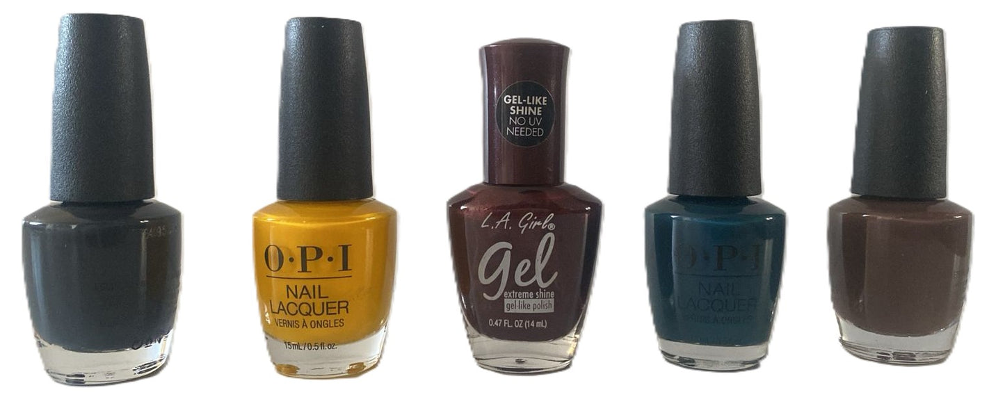 Kit de 5 frascos de esmaltes con colores surtidos