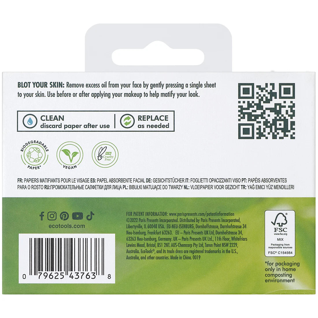 Papeles secantes faciales EcoTools