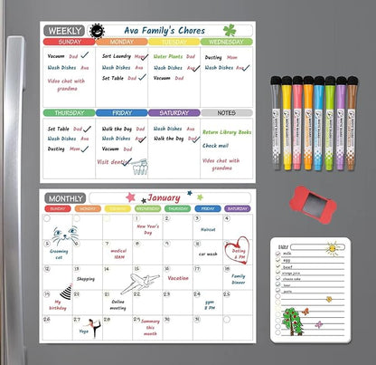 Calendario Magnético de Borrado en Seco para Refrigerador