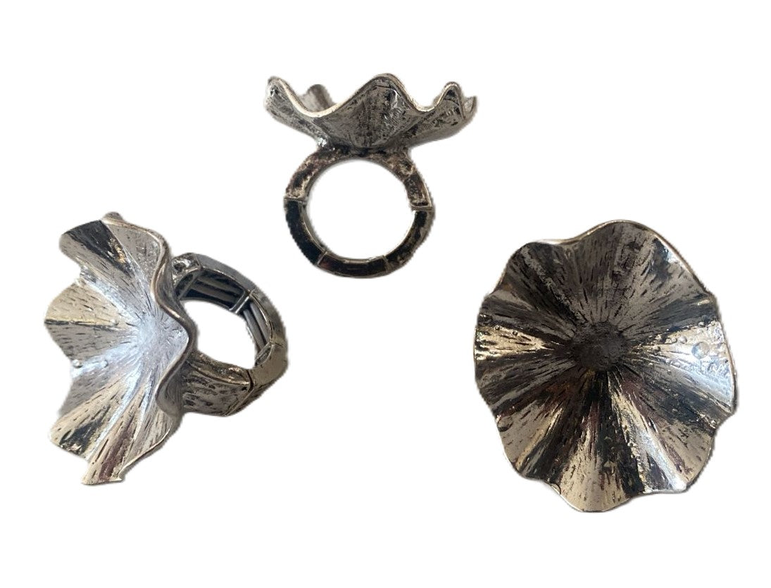 Anillo plateado grande