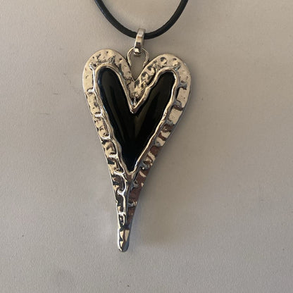 Collar corazón plateado