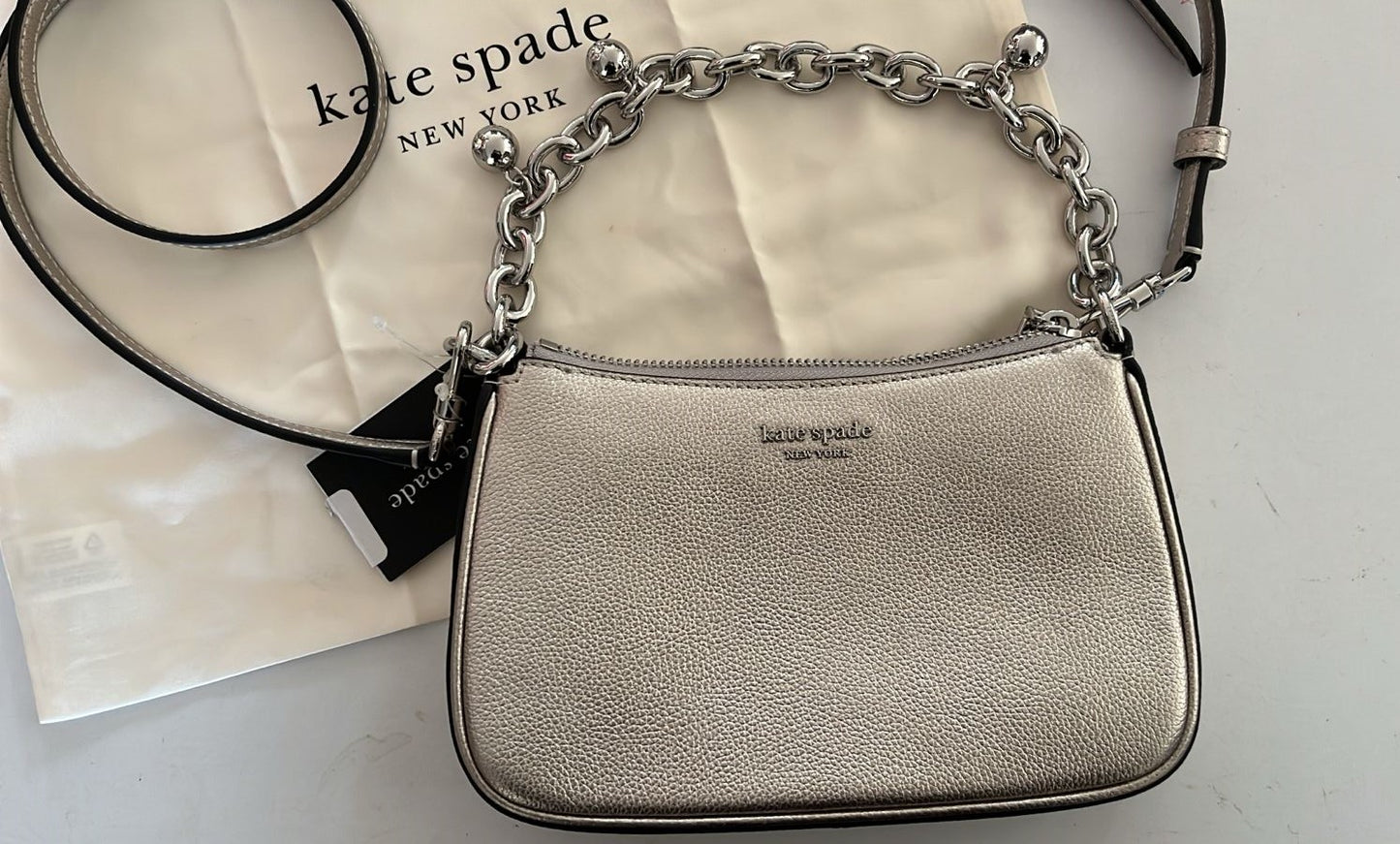 Bolsa Kate Spade plateada