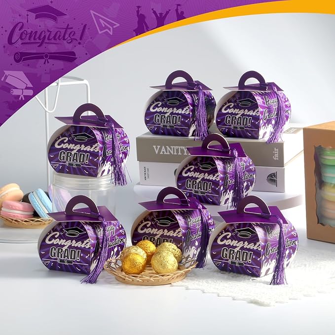 COTOPHER 36 cajas de regalo de graduación con borla, cajas de dulces de graduación